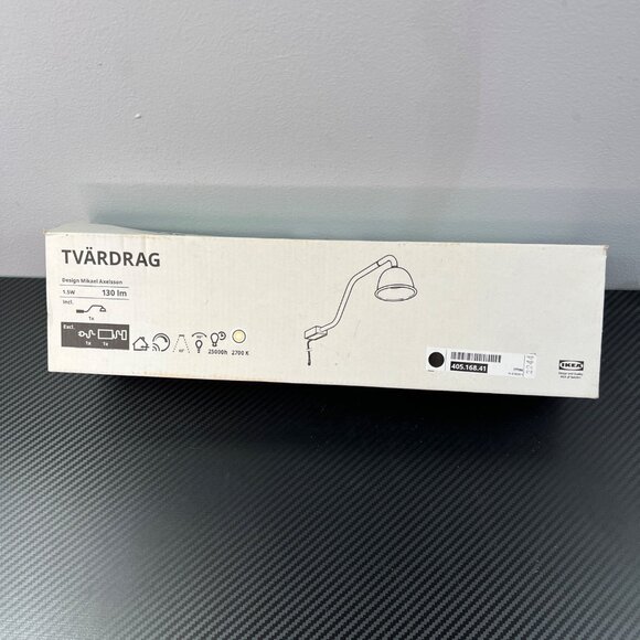Ikea TVÄRDRAG Cabinet Lighting Led Lamp Steel Black NEW 405.168.41 - Picture 1 of 15